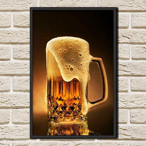 Quadro Decorativo -Caneca cerveja espumante